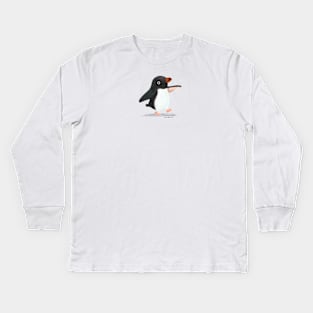 Adélie Penguin walking Kids Long Sleeve T-Shirt